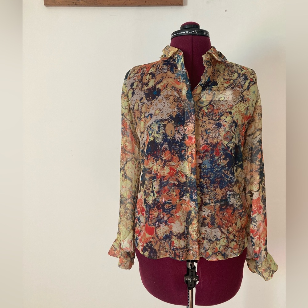 Sheer geode printed blouse